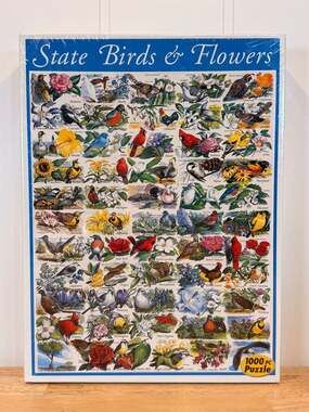 White Mountain STATE BIRDS & FLOWERS 1000 Pc Puzzle
